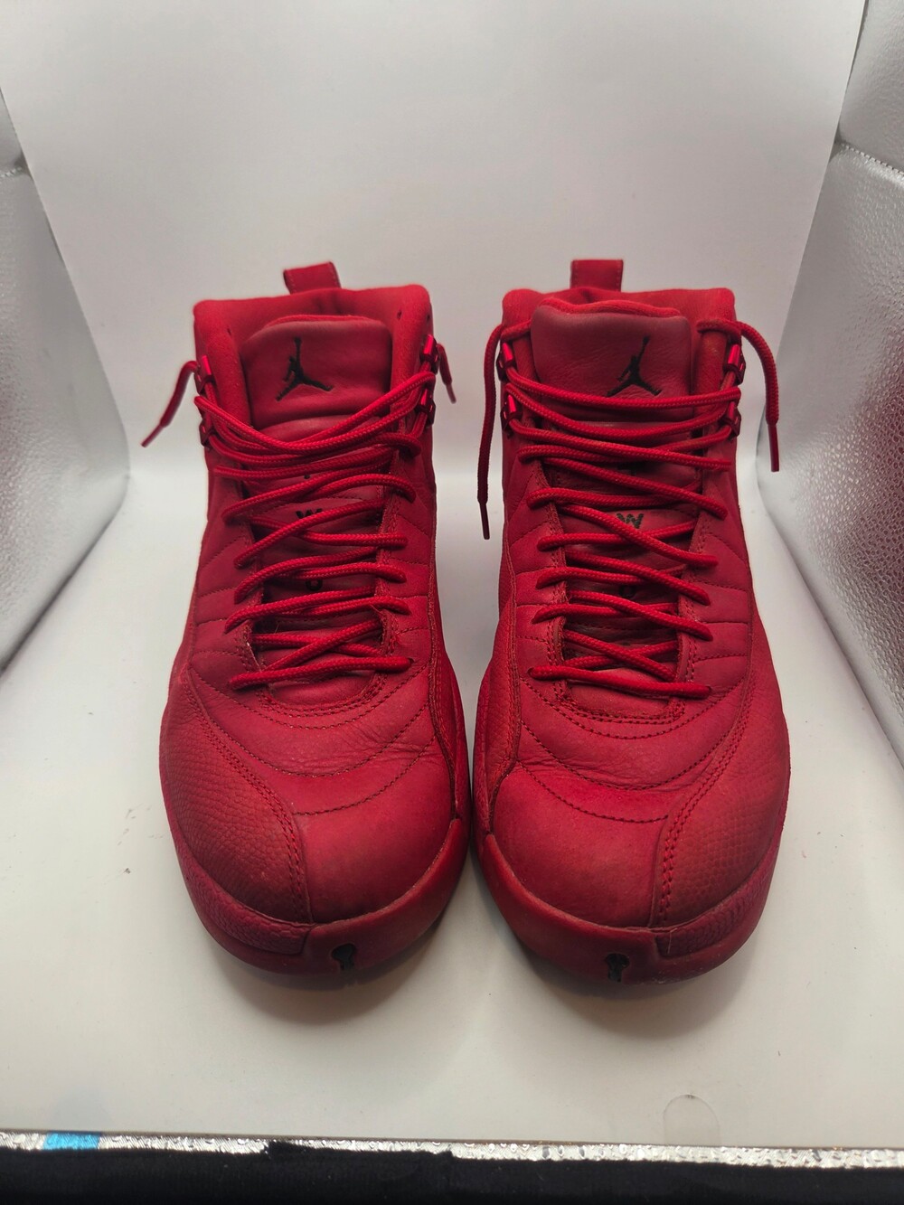 Air Jordan 12 Retro Sneakers Size 11 Red Leather Basketball Shoes